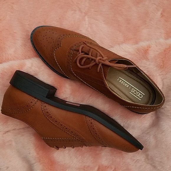 asos design manic flat brogues